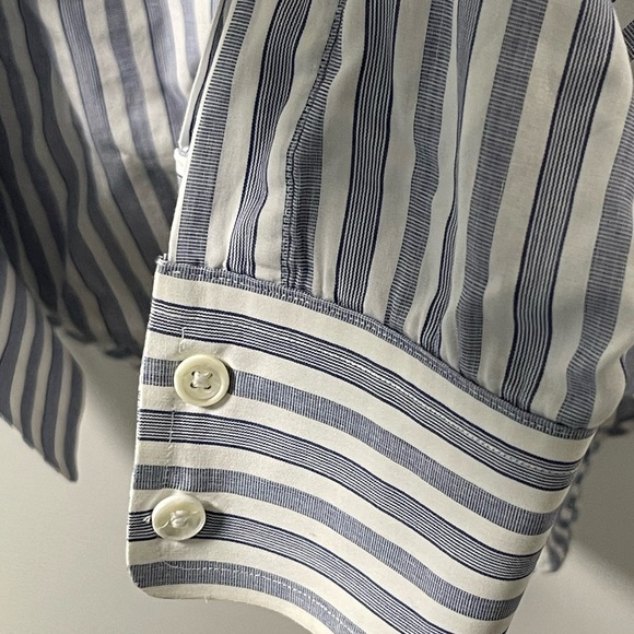 Burberrys of London Mens Medium Blue/White Striped Button Down Shirt - Picture 10 of 10